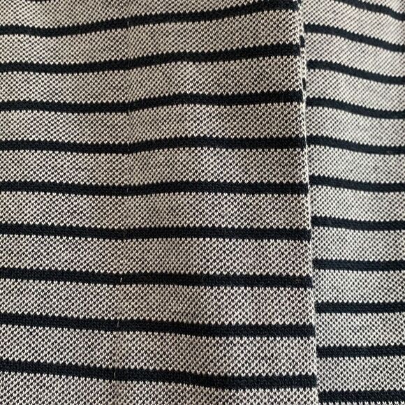 Cabi Grey And Navy Striped Hidden Button 3/4 Sleeve Coat Size L W/Shoulder Pads - Picture 4 of 17